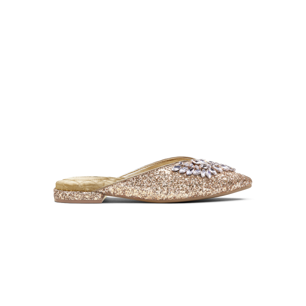 The Swan - Jeweled Gold Sparkle