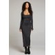 Taxi Licorice Midi Dress