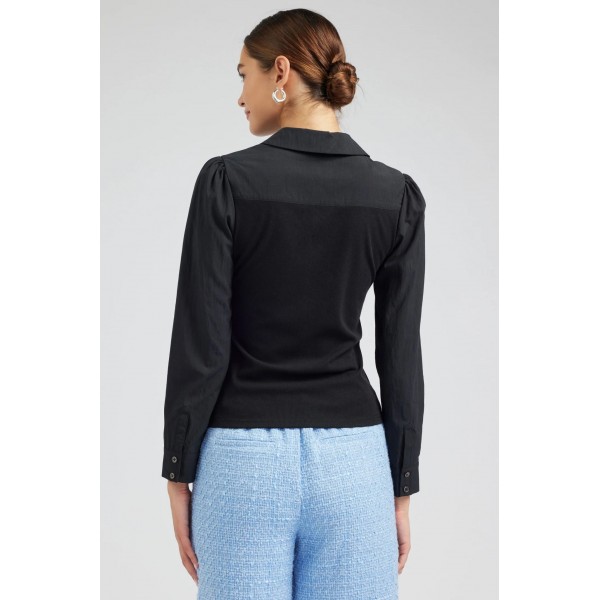 Collared Knit Top