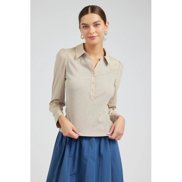 Collared Knit Top
