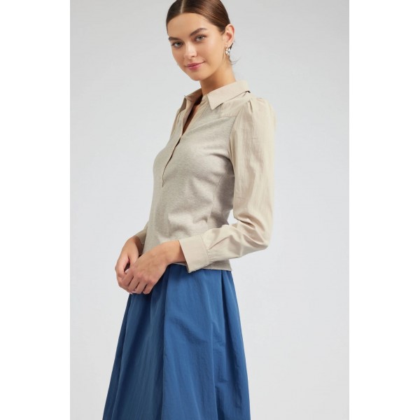 Collared Knit Top