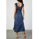 Ruffled Shoulder Midi Dress