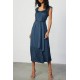 Ruffled Shoulder Midi Dress