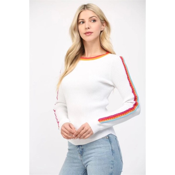 Crochet Trim Knit Top