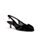 The Goldfinch Kitten Heel - Black Velvet Mesh