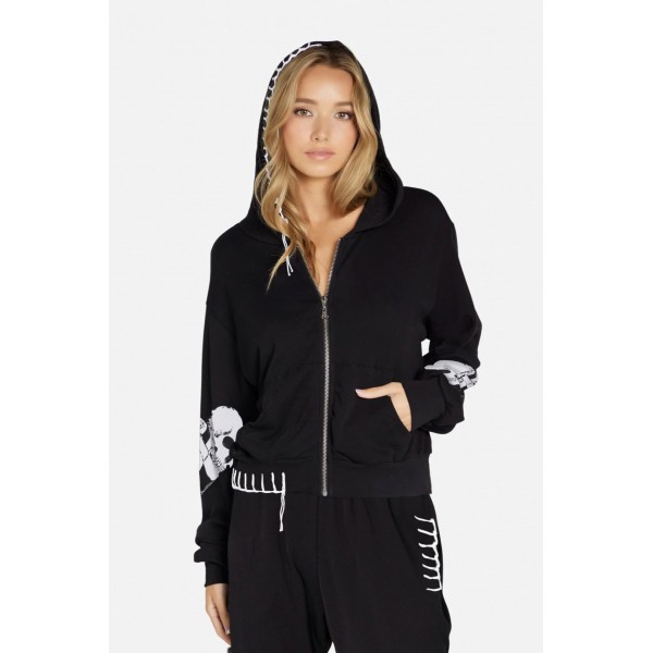 Lachelle Skull Heart Zip Hood
