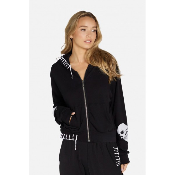 Lachelle Skull Heart Zip Hood