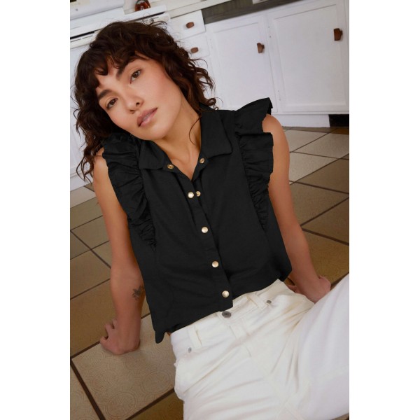 Archer Ruffle Button Top