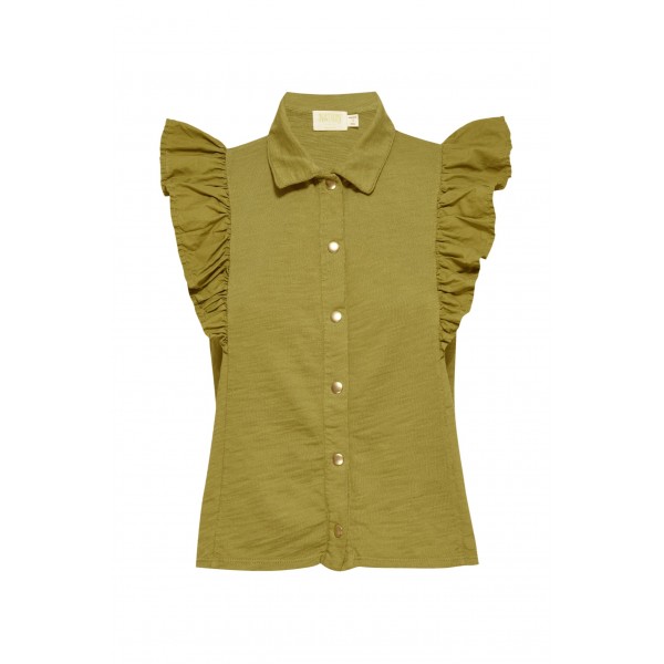 Archer Ruffle Button Top