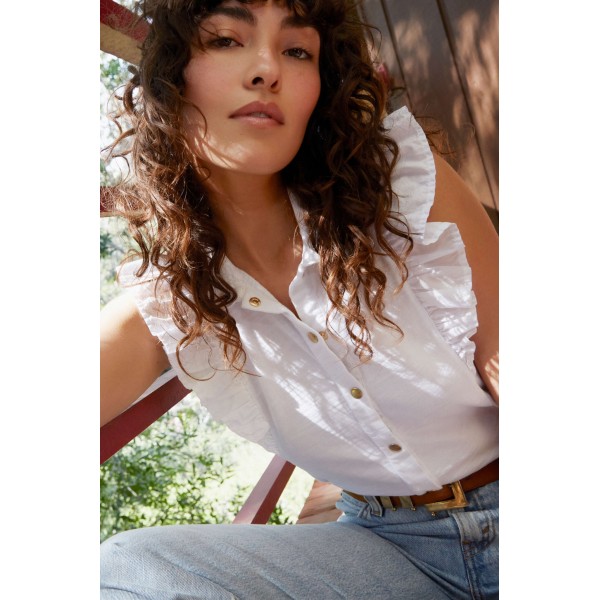 Archer Ruffle Button Top