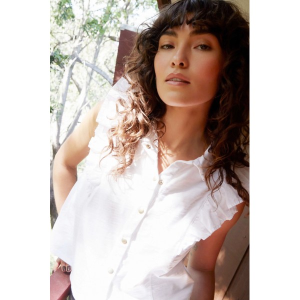 Archer Ruffle Button Top