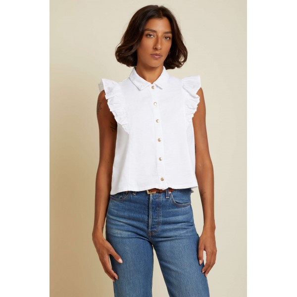 Archer Ruffle Button Top