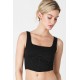 Rib Square Neck Corset Tank