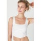 Rib Square Neck Corset Tank
