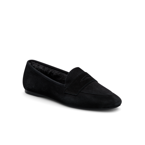 The Vesper - Black Suede Faux Fur