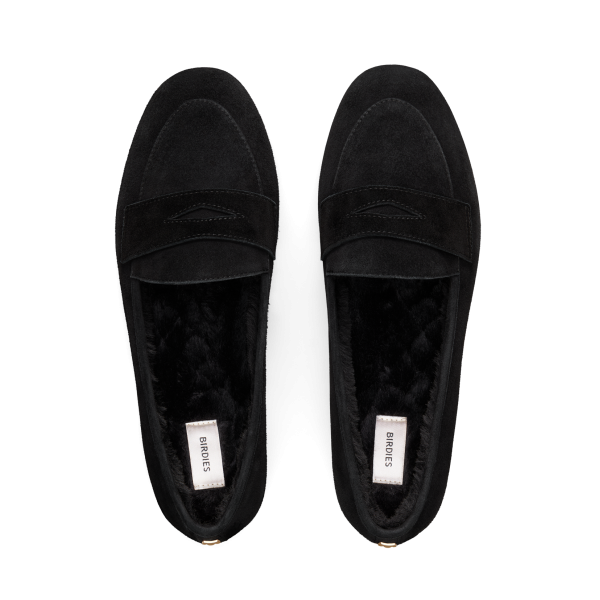 The Vesper - Black Suede Faux Fur